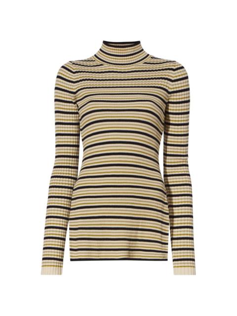 striped roll-neck jumper