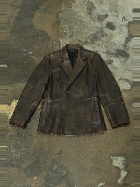 John Elliott LEATHER DOUBLE BREASTED BLAZER
