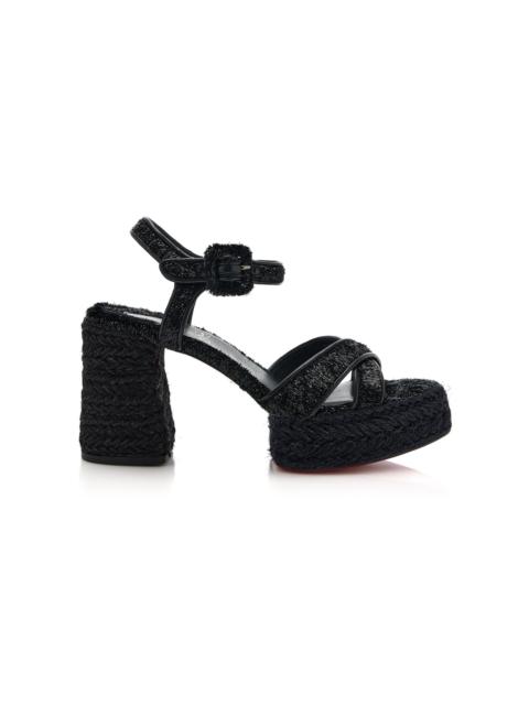 Christian Louboutin Calakala 85mm Velvet-Trimmed Heeled Sandals black