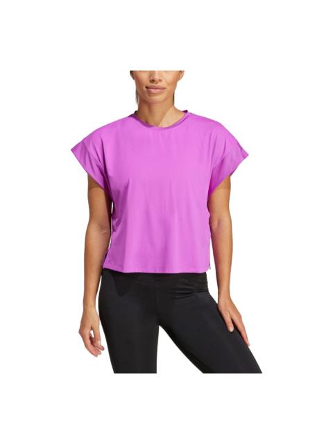 (WMNS) adidas Studio T-shirt Asia Sizing 'Purple' IX0451