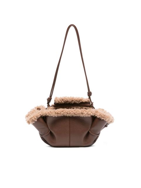 HEREU leather shearling tote bag