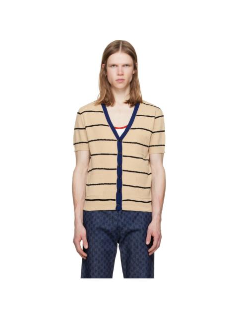 Dries Van Noten Beige Short Sleeve Tee Cardigan