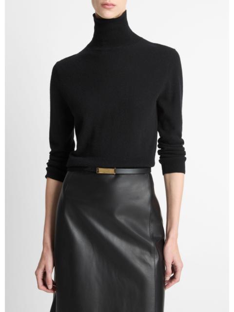 Vince Cashmere-Silk Three-Quarter-Sleeve Mock-Neck Sweater
