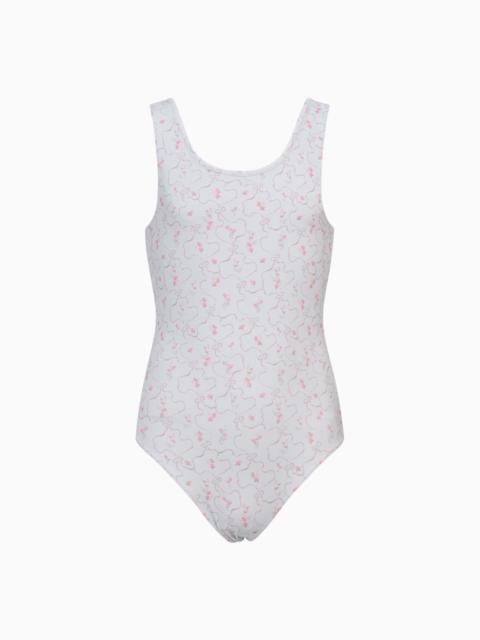 LoveShackFancy Girls Aldora Blue Floral Swimsuit