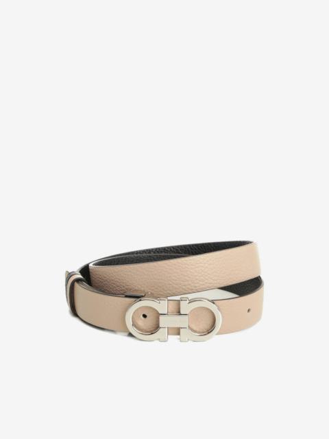 FERRAGAMO Gancini reversible textured-leather belt