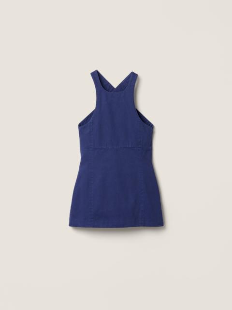 Garment-dyed gabardine mini-dress