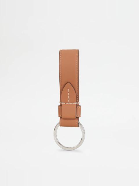 Tod's LEATHER KEY HOLDER - BROWN