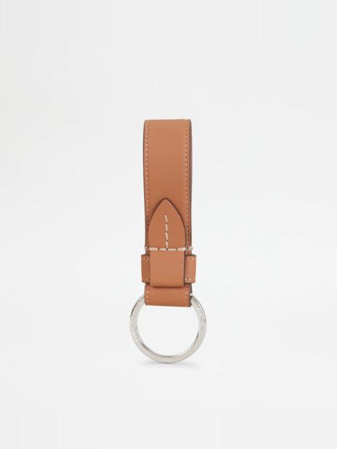 Tod's LEATHER KEY HOLDER - BROWN