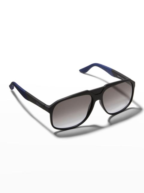 FERRAGAMO Men's Italian Lifestyle Gancini Aviator Sunglasses