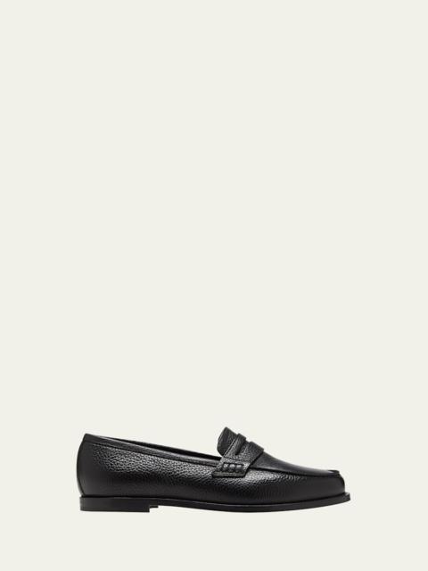 Manolo Blahnik Perrita Leather Penny Loafers
