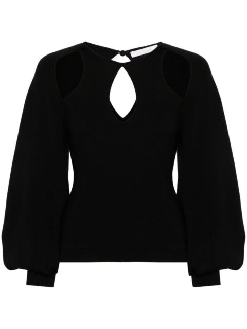 black cut-out sweater