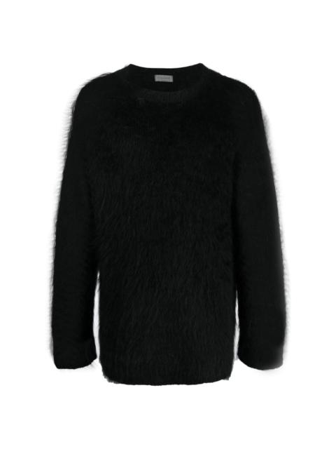 furry-knit design jumper