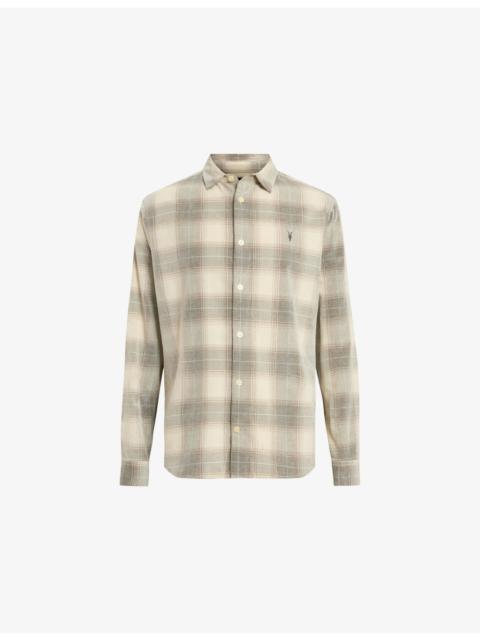 ALLSAINTS Yuki Logo-Embroidered Checked Cotton Shirt