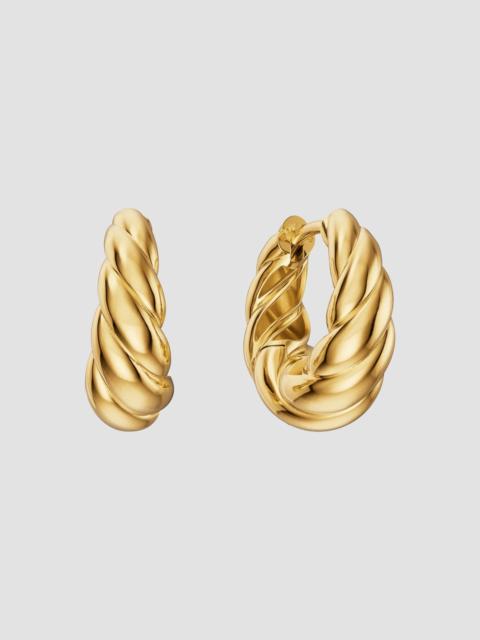 DAVID YURMAN Women's Sculpted Cable Tapered Hoop Earrings in 18K Yellow Gold, 15.7MM - Gold