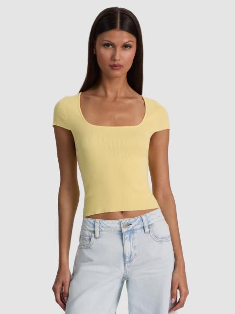 Alice + Olivia ANAIS RIBBED BABY TEE