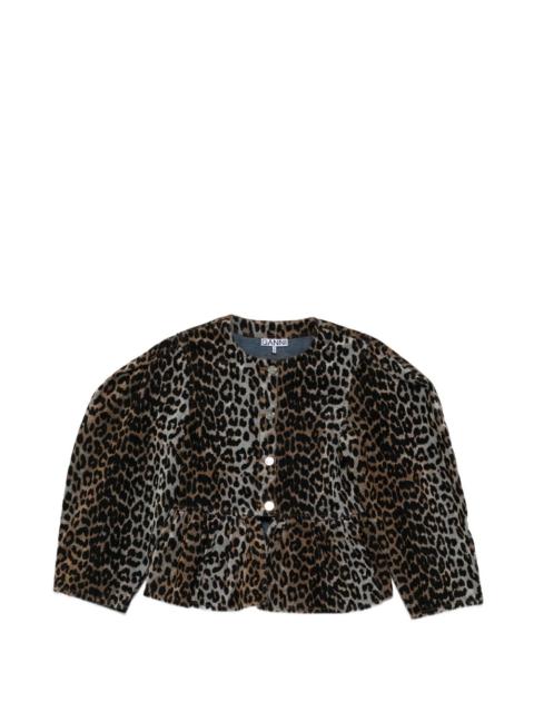 GANNI animal-print fitted jacket