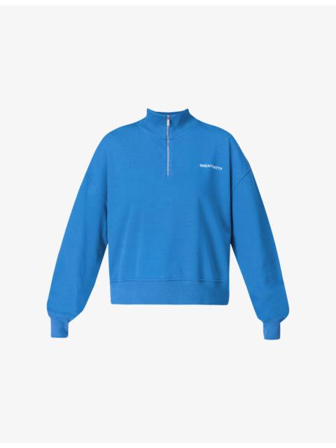 Sweaty Betty Revive Half-Zip Cropped Stretch-Jersey Sweatshirt