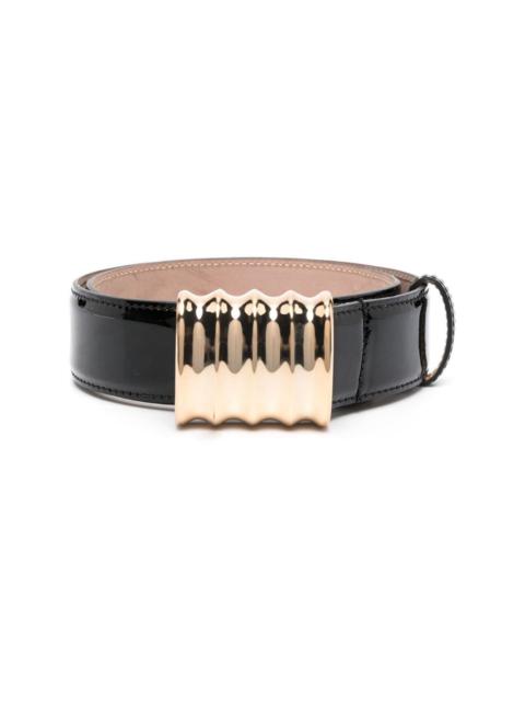 KHAITE Khaite Julius patent-leather belt