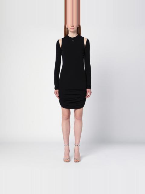 Black viscose mini dress with cut out