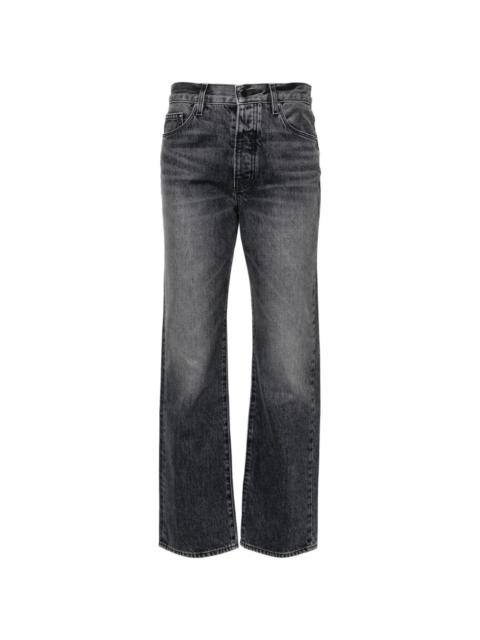 AMIRI mid-rise logo-patch straight-leg jeans