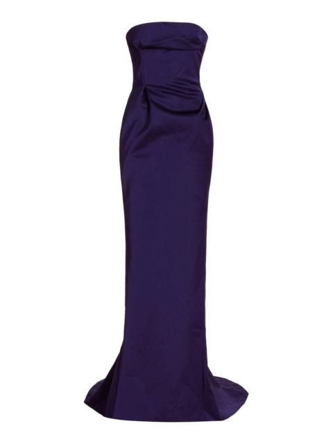 LaQuan Smith Satin Column Gown purple