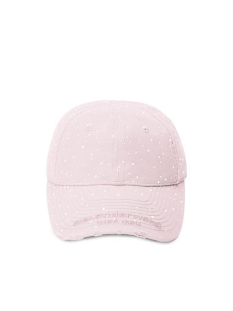 Alexander Wang crystal hotfix distressed baseball cap