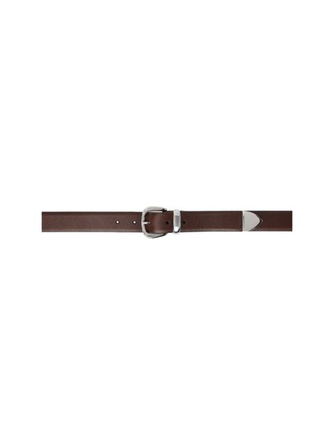 Anderson's Brown Narrow Veg Tanned Leather Belt