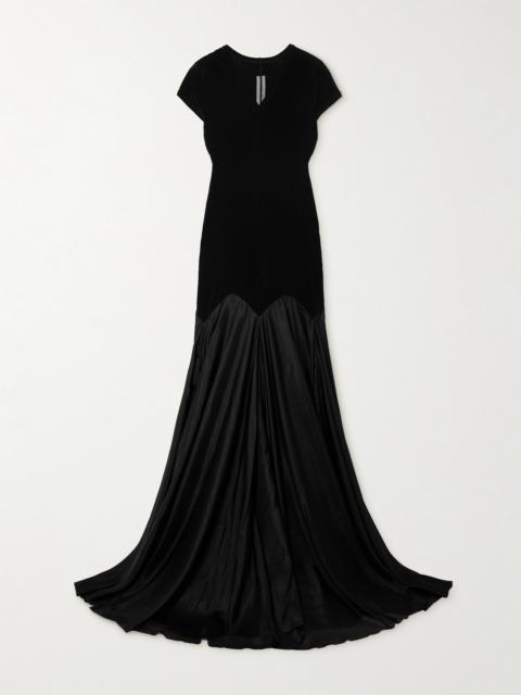 Rick Owens Lido Divine Stretch-jersey And Silk-habotai Gown