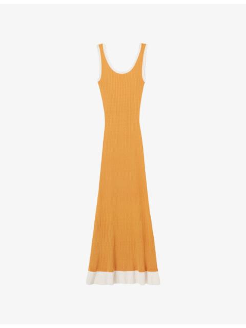 Claudie Pierlot Sleeveless Round-Neck Knitted Midi Dress