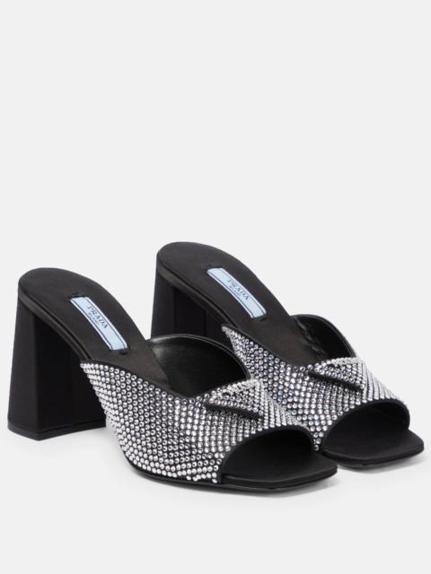 Prada Embellished satin sandals