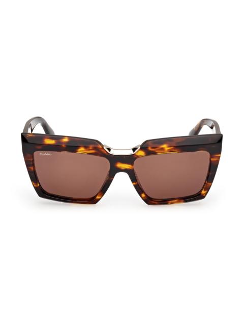 Max Mara Women's Spark-7 56MM Rectangular Sunglasses - Havana Pale Brown