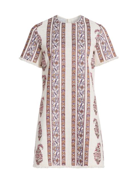 GIAMBATTISTA VALLI Women's Floral-Striped Bouclé Minidress - Ivory Multi