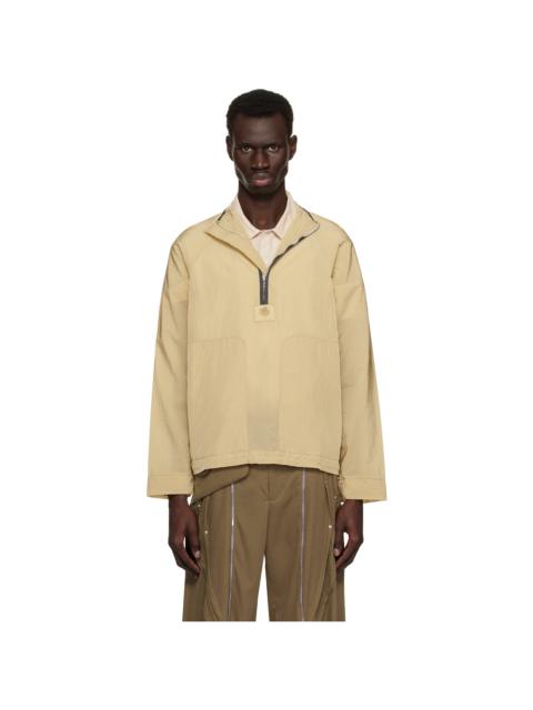 Beige Ganga Shiny Nylon Track Jacket