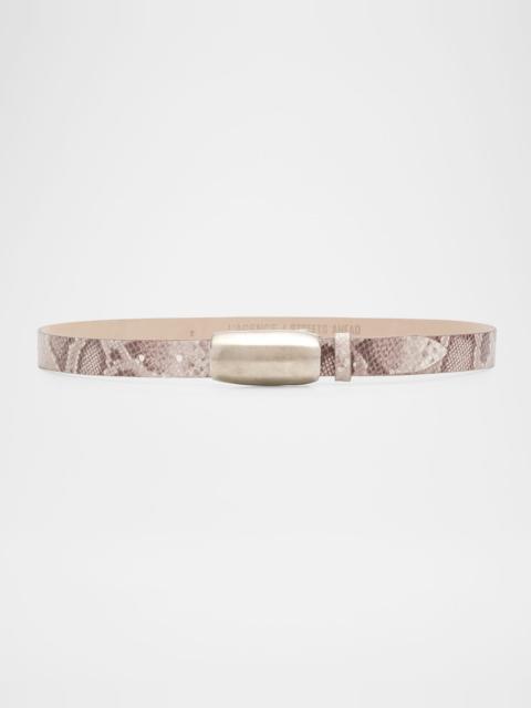 L'AGENCE x Streets Ahead Marlowe Snake-Embossed Leather Belt