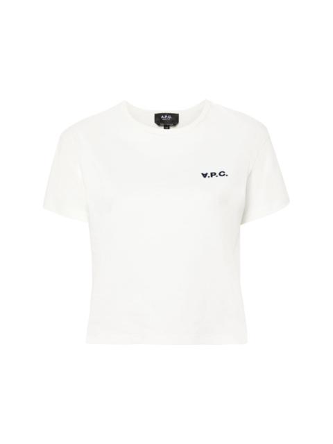A.P.C. logo-appliquÃ© cropped T-shirt