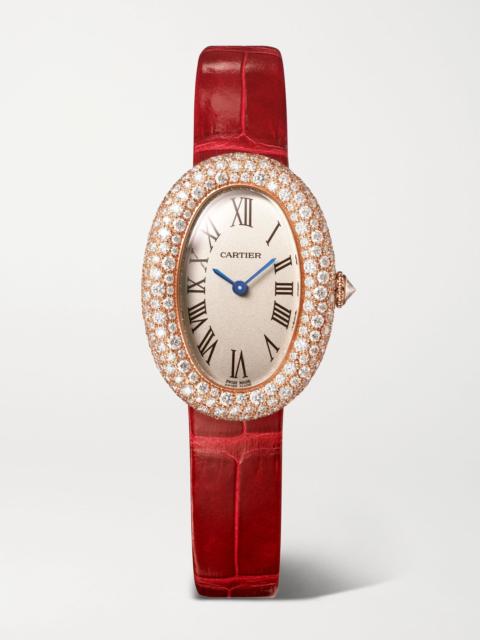 Cartier Baignoire medium 18-karat rose gold diamond watch Gold