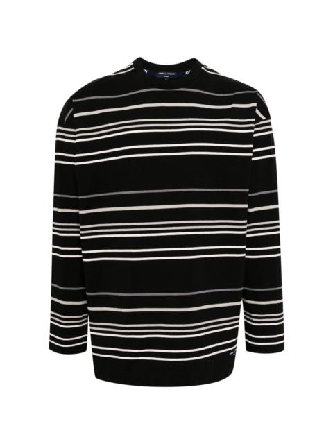 stripe-print fine-knit sweater