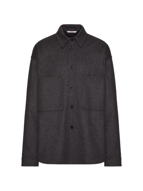 Valentino felted patch pocket shirt jacket