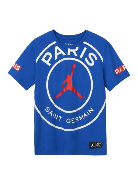 Jordan Air Jordan SS20 As J Psg Logo Tee Paris Saint-Germain Short Sleeve Men's Blue BQ8385-480