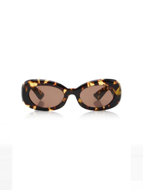 KHAITE x Oliver Peoples 1992C Oval-Frame Acetate Sunglasses brown