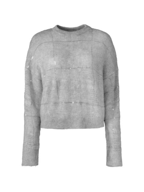 Brunello Cucinelli sequin-embellished plaid sweater