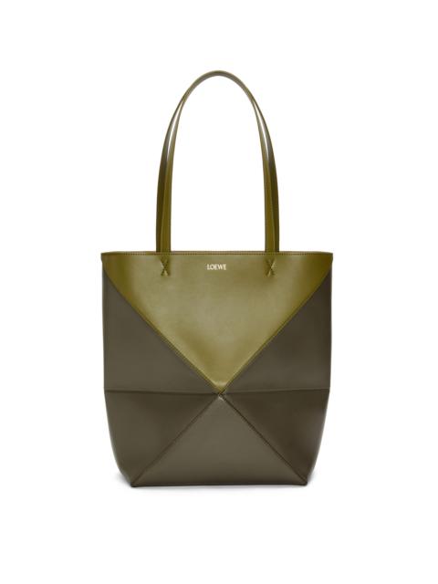 Loewe Puzzle Fold Tote in shiny calfskin | REVERSIBLE