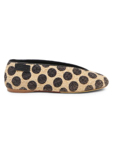 Moschino Women's Printed Raffia Ballerina Flats - Natural Black