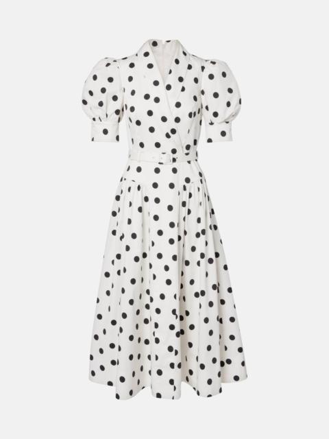 REBECCA VALLANCE Maisie polka-dot cotton-blend midi dress