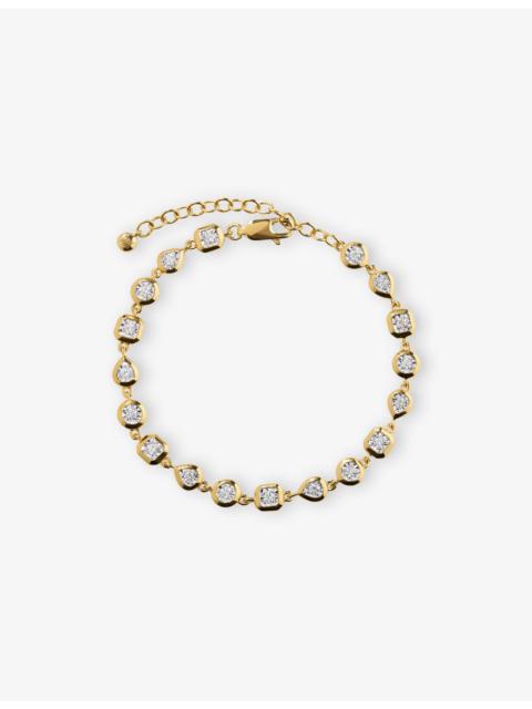 MONICA VINADER Bezel 18ct Yellow Gold Vermeil and 0.5ct Brilliant-Cut Diamond Chain Bracelet