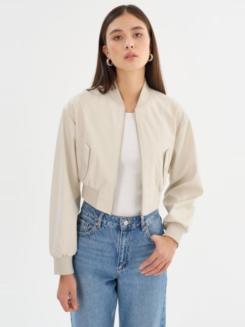 LAMARQUE EVELIN | Cropped Faux Leather Bomber Jacket