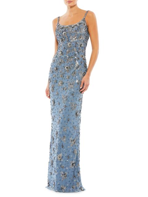 MAC DUGGAL Women's Embellished Scoopneck Gown - Slate Grey