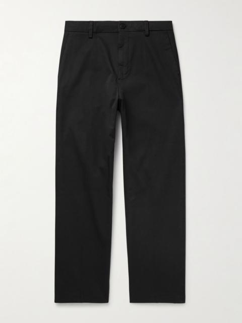 NN07 Paw 1804 Straight-Leg Organic Cotton-Blend Trousers Black