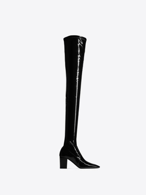 SAINT LAURENT betty over-the-knee boots in stretch vinyl