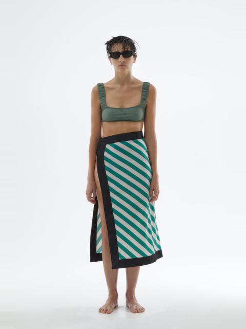 SUNNEI GREEN STRIPED SUN SKIRT